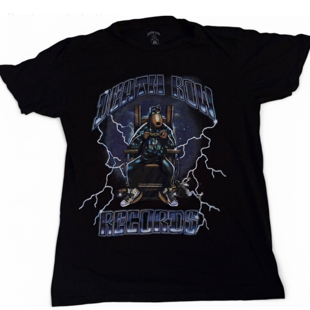 Black Short Sleeve Tee with Lightning Graphic